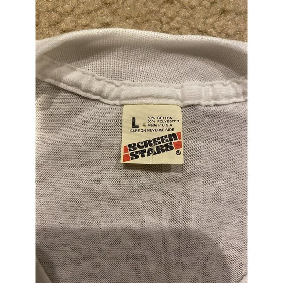 Vintage White US Coast Guard 200 Years Screen Stars Tag Mens Size Large USA Made - Picture 7 of 7